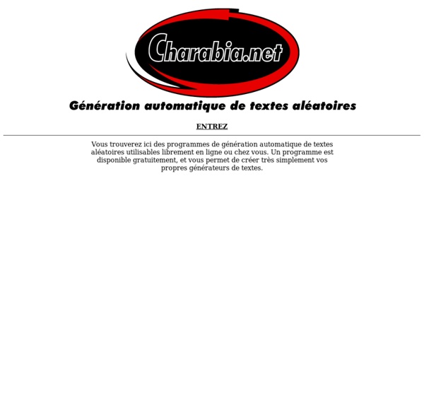Charabia.net :Générateurs de textes en ligne