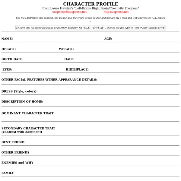 Character Profile Blank