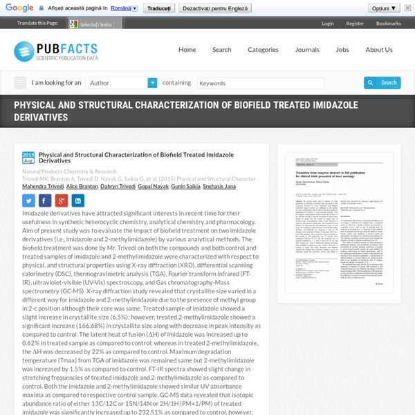 Characterization of Biofield Energy Treated Imidazole Derivatives