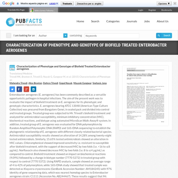 Phenotype and Genotype Characteristics of Enterobacter aerogenes