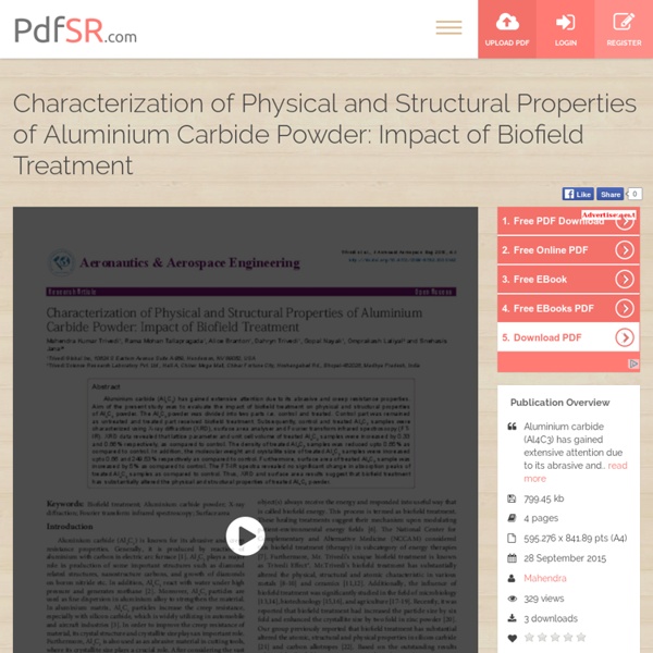 Characterization of Physical and Structural Properties of Aluminium Carbide Powder: Impact of Biofield Treatment