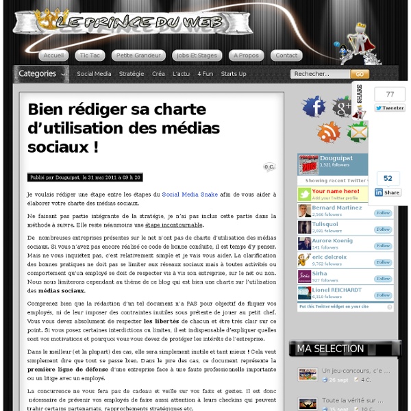 Rédiger sa charte d'utilisation des médias sociaux