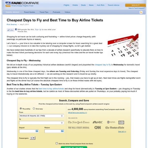 Cheapest Days to Fly and Best Time to Buy Airline Tickets