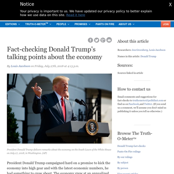 Fact-checking Donald Trump's talking points about the economy