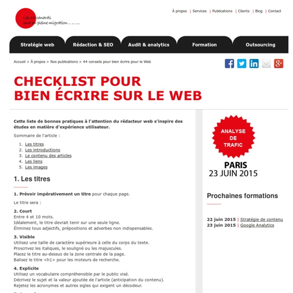 Rédaction web  44 conseils pour bien écrire pour le Web  Pearltrees