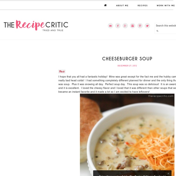 The Recipe Critic: Cheeseburger Soup