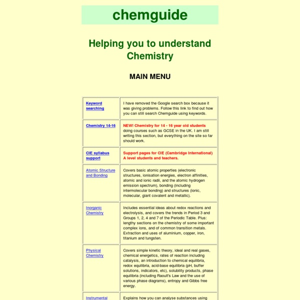 Chemguide: helping you to understand Chemistry