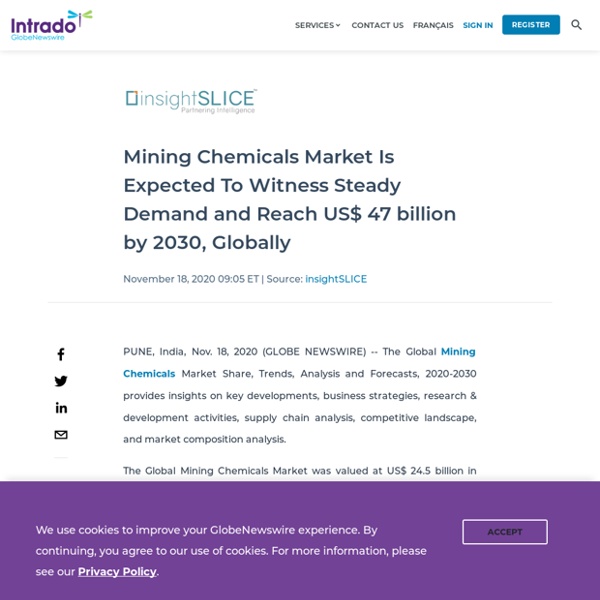 Mining Chemicals Market Is Expected To Witness Steady Demand and Reach US$ 47 billion by 2030, Globally