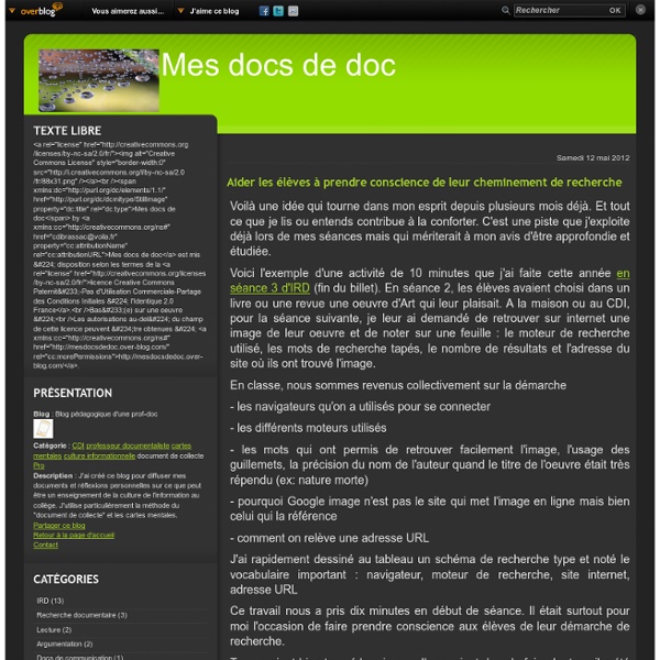Aider les élèves à prendre conscience de leur cheminement de recherche