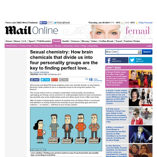 Sexual chemistry: How brain chemicals that divide us into four personality groups are the key to finding perfect love...