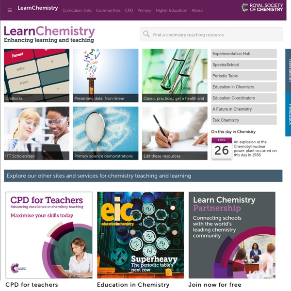 Chemistry resources for Teachers and Students