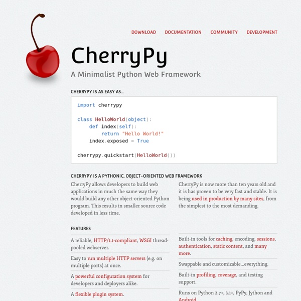 CherryPy — A Minimalist Python Web Framework