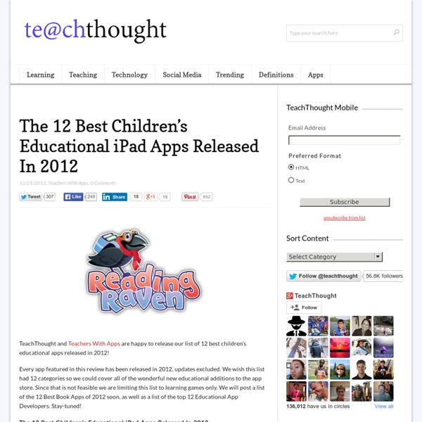 The 12 Best Children’s Educational iPad Apps Released In 2012