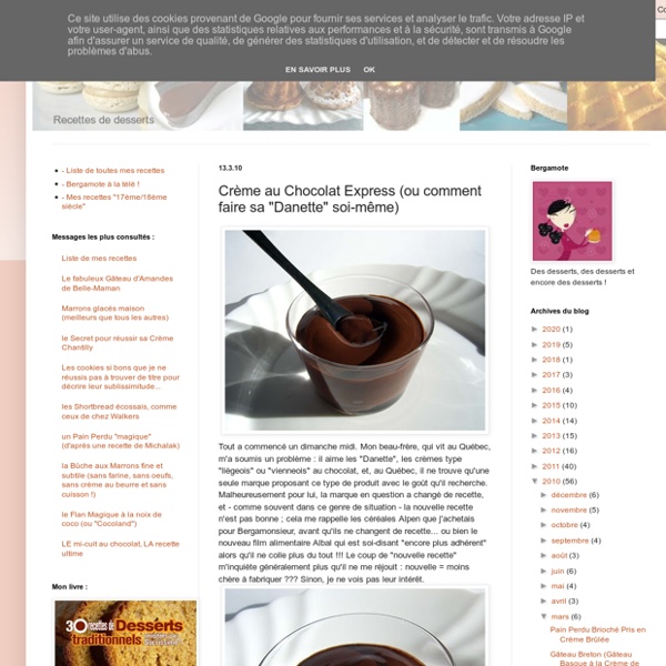 SUCRISSIME: Crème au Chocolat Express (ou comment faire sa "Danette" soi-même)