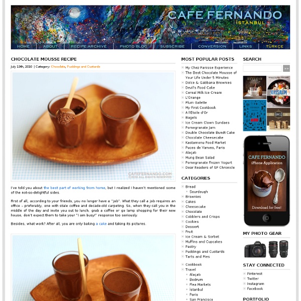 Chocolate Mousse Recipe : Cafe Fernando – Food Blog - chocolate mousse - mousse - Chocolate