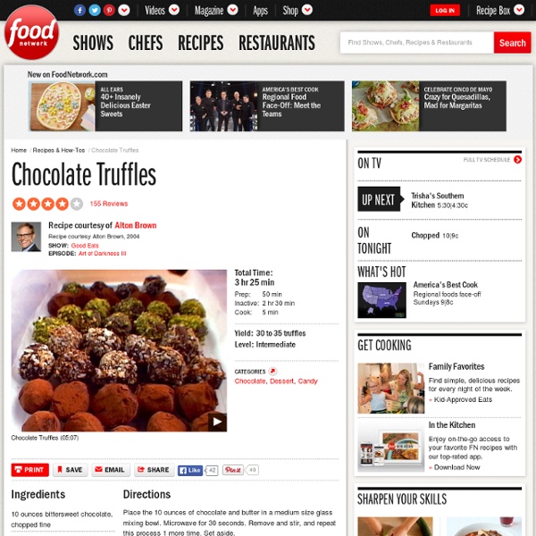 Chocolate Truffles Recipe : Alton Brown