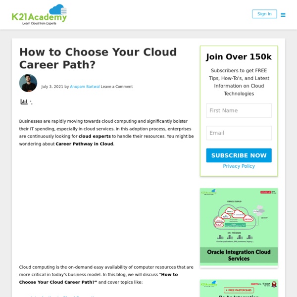 How to choose a Right Career Pathway In Cloud ? - K21Academy