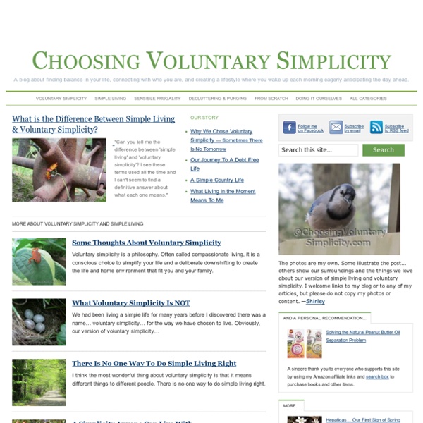 Choosing Voluntary Simplicity