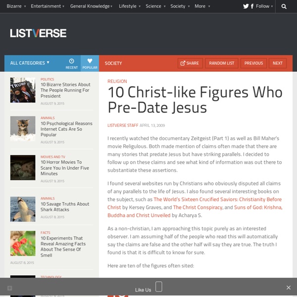 10 Christ-like Figures Who Pre-Date Jesus