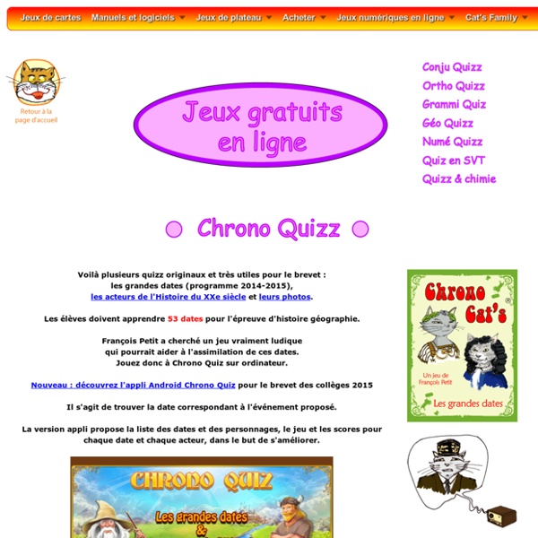 Chrono Quizz : jeux gratuits en ligne sur l'histoire pour le brevet
