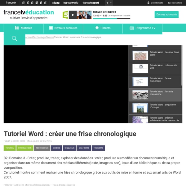 Tutoriel Word : créer une frise chronologique