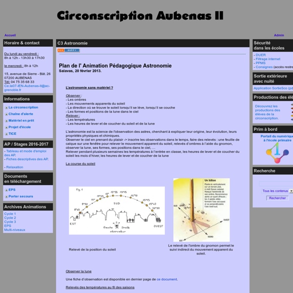 Le site de la Circonscription d'Aubenas 2 - C3 Astronomie