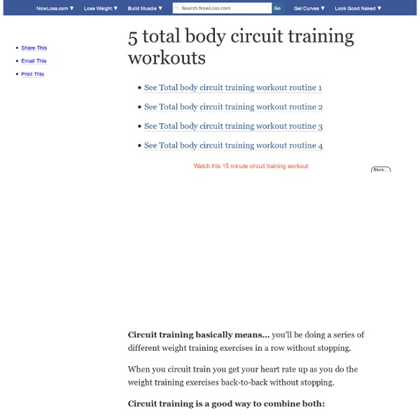 Total body circuit workout routine #2 - lose weight