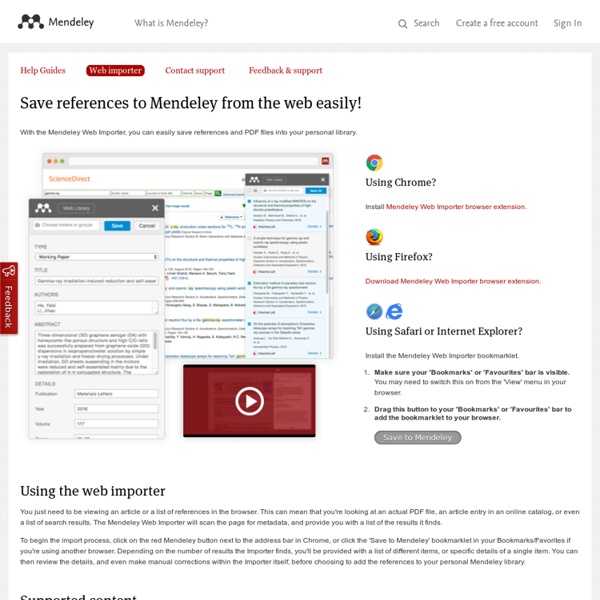 Import citations into your library using the Mendeley Web Importer