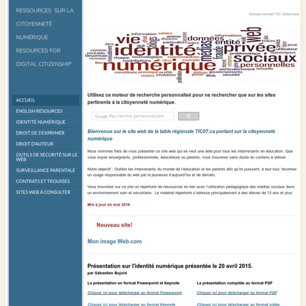 Ressources  sur la citoyenneté numériqueResources for digital citizenship - ACCUEIL