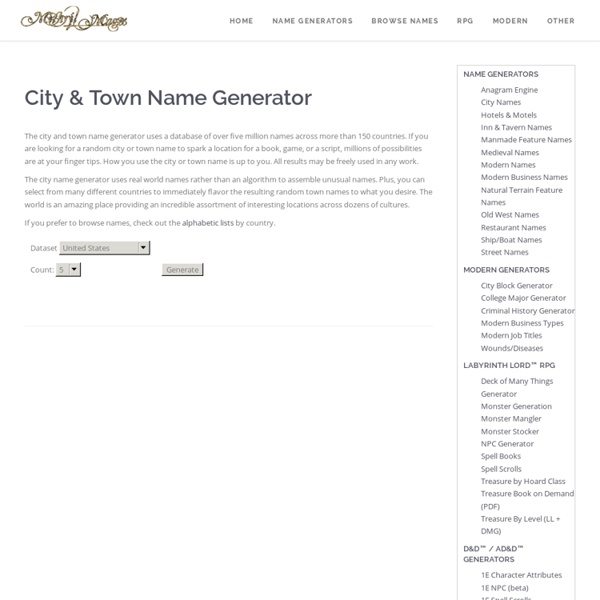 City and Town Name Generator