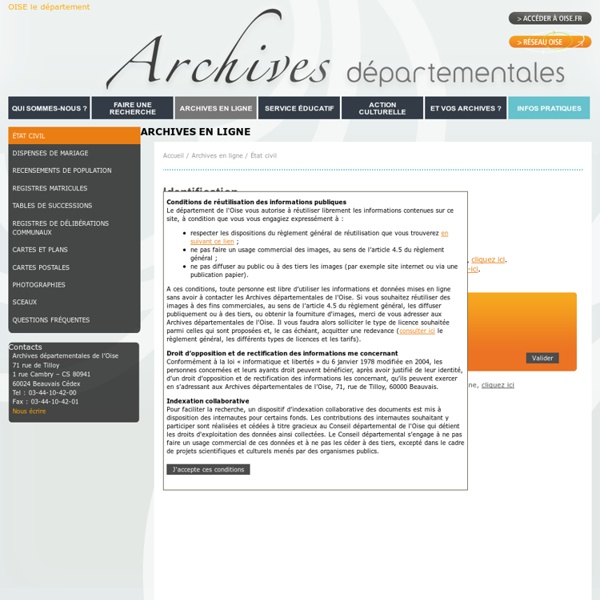 État civil - Archives en ligne - Archives départementales de l'Oise
