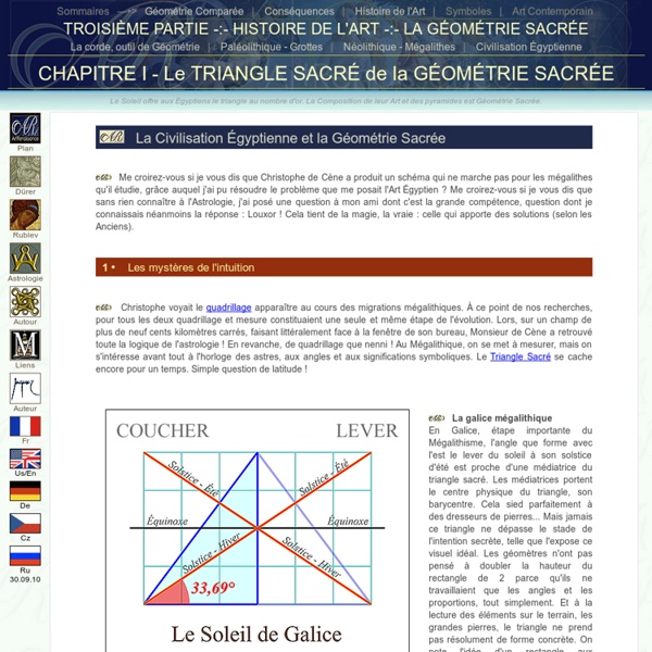 Triangle Sacré - Géométrie Sacrée de la Civilisation Égyptienne