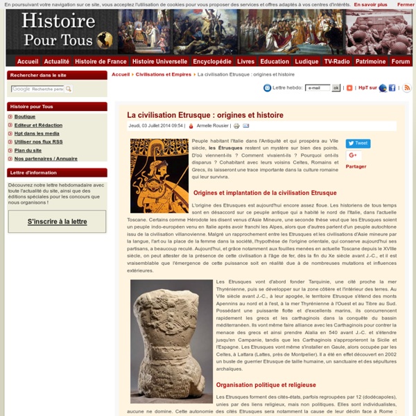 La civilisation Etrusque : origines et histoire
