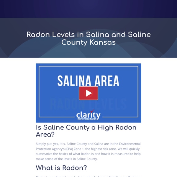 Radon Levels in Salina and Saline County Kansas