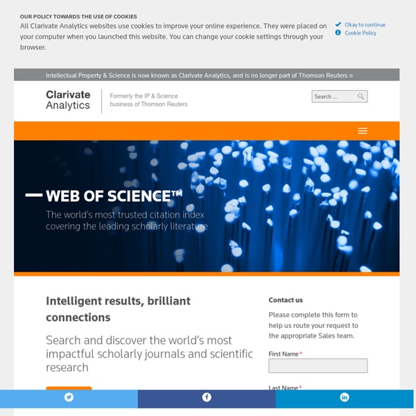 Web of Knowledge - IP & Science - Thomson Reuters