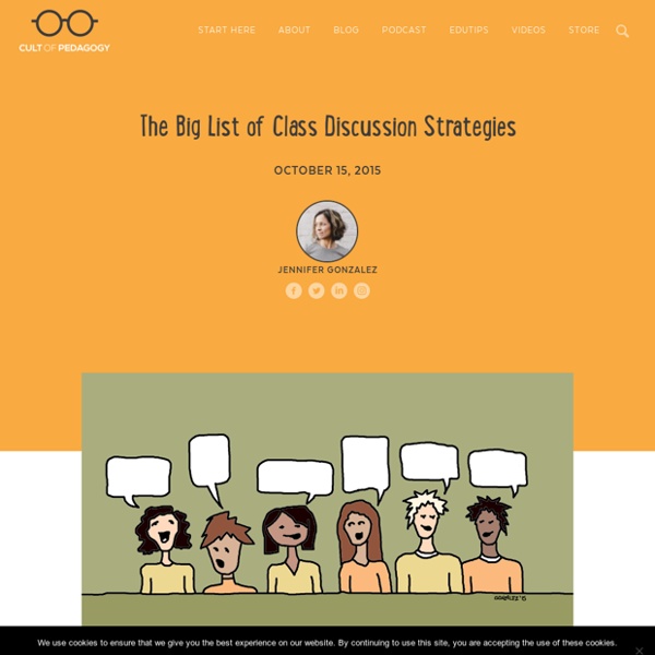 The Big List of Class Discussion Strategies
