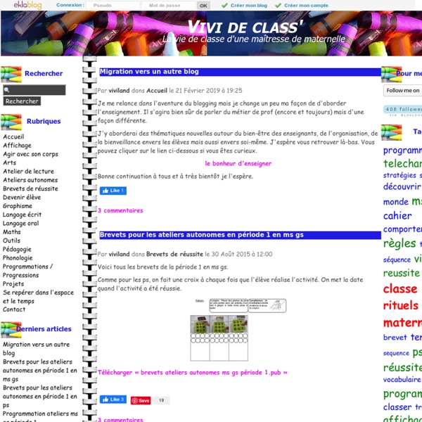 Vivi de class' - La vie de classe d'une maîtresse de maternelle