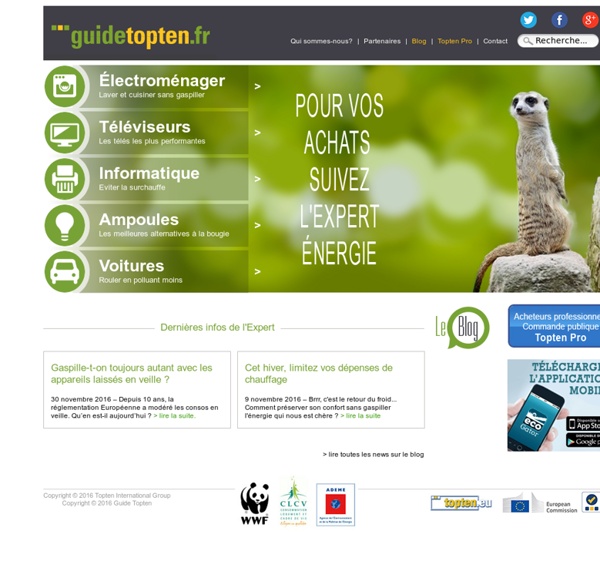 Guide Topten: Le classement écologique des produits économes et efficaces en énergie