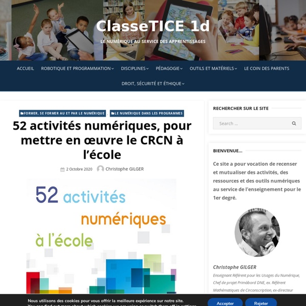 52 activités numériques, pour mettre en œuvre le CRCN à l’école – ClasseTICE 1d