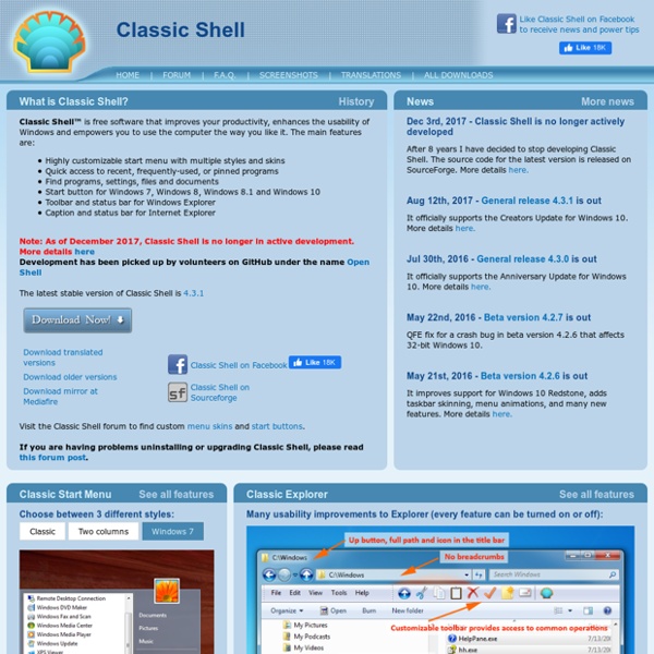 Classic Shell - Start menu and other Windows enhancements