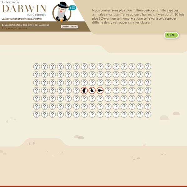 Classification emboîtée des animaux - « Sur les pas de Darwin aux Galápagos » - jeux éducatifs pour enfants - Cité des sciences et de l’industrie