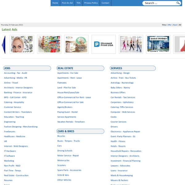 Post Free Classifieds Ads, Search Free Classified Ads online