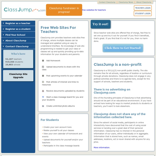 ClassJump.com - free websites for teachers