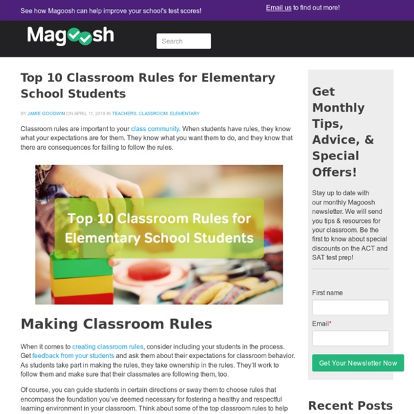 Top 10 Classroom Rules for Elementary School Students