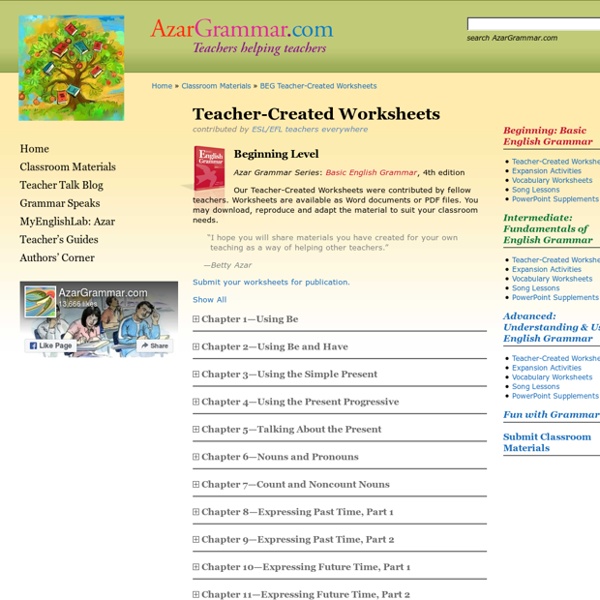 Classroom Materials » BEG Teacher-Created Worksheets