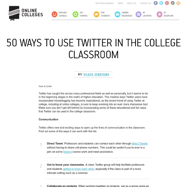 50 Ways to Use Twitter in the College Classroom