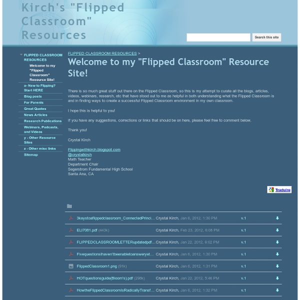 Welcome to my "Flipped Classroom" Resource Site! - Kirch's "Flipped Classroom" Resources