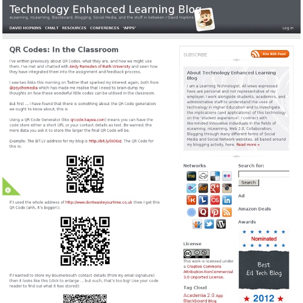 QR Codes: In the Classroom