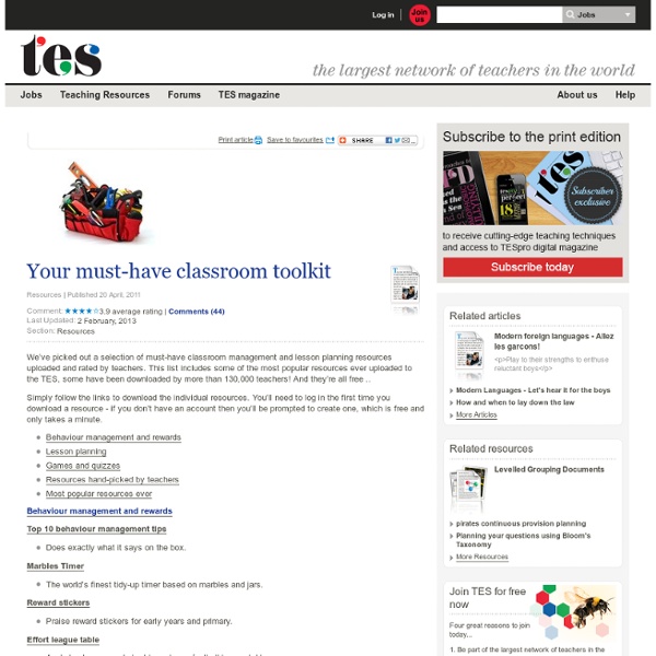 Your must-have classroom toolkit - Resources - TES Connect