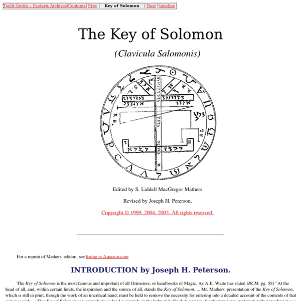 The Key of Solomon (Clavicula Salomonis) edited by S. Liddell MacGregor Mathers